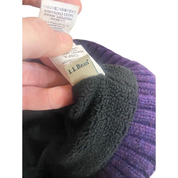 LL Bean, marbled, purple 80% wool outer hat one size fits all - Picture 5 of 5
